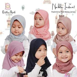 𝐐𝐈𝐒𝐓𝐇𝐘 𝐇𝐈𝐉𝐀𝐁 - NABILA | Jilbab Segitiga Instan Anak Jersey | jilbab Segitiga Nabila Instan | Premium Murah | Qisthy Hijab by Sahala