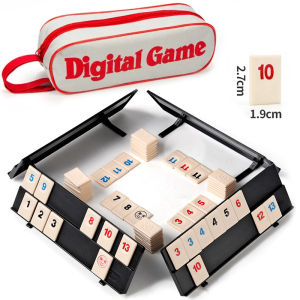 Rummy Cube Game with 4 Racks 106 Rummy Cube Game Set with Portable Case Rummy Tiles Travel Set for Family Classic Board Games