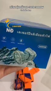 Đèn đội đầu NĐ 7078 tích hợp đèn led hiển thị % pin chống nước chiếu xa công suất 3000w