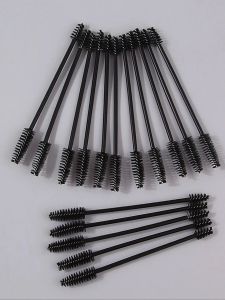 แปรงมาสคาร่าสองหัวสีดำ 20 ชิ้นแปรงแต่งหน้าตาขนนุ่มแปรงขนตาและคิ้วเกลียวเครื่องมือแต่งหน้าแบบพกพา