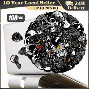 50PCS Black White Gothic Cartoon Graffiti Stickers DIY Car Bike Travel Luggage Phone Laptop Waterproof Cool Sticker Toy