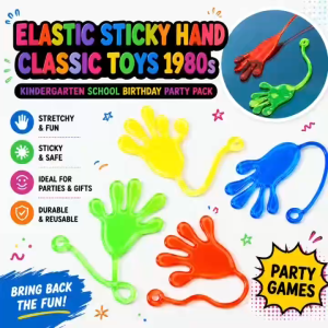 [MSIA SHIP] NOVELTY Elastic Sticky Hand Classic Toys 1980s Kindergarten Kids Birthday Party Goodies Children Gift Christmas School Celebration Game Supply Present