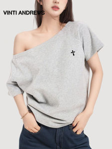 Off-Shoulder Loose Short Sleeve T-Shirt