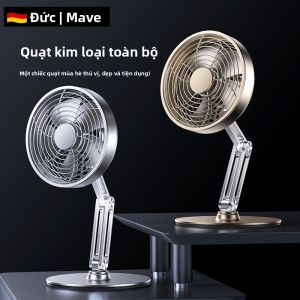 mave | Quạt Bàn Sạc USB Không Ồn Chất Liệu Kim Loại