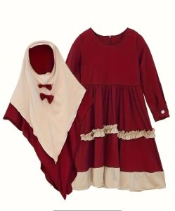 Jessica maxi dress with hijab set for kids age 4-5yrs old