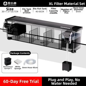 CHONGXIAOSHUAI | 3 in 1 Wall Mounted Fish Tank Filter System Activated Carbon & Sponge
