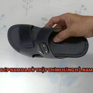 Dép Nam Quai Ngang HA NAM Da Bò Thật Cao Cấp DNA2225