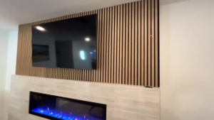 Solid Wood Panel Board Wallpaper Waterproof PVC Grille Waterproof Design TV Background Wall Decor Fluted Panel Home Living Office Room Wall Decor