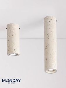 Cylindrical Travertine Ceiling Lamp Stone DownLight with E27 Spot Light Bulb Balcony Dressing Room Counter Lighting Fixtures