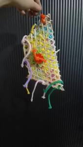 Bird Toys Parrot Bite Toy Accessories Chewing Toys Cage Hanging Christmas Colorful Cage Decor Bamboo Rattan Weaving