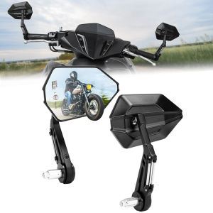 Đa Năng 360 Độ °   Gương Chiếu Hậu Gắn Đầu Tay Lái Xe Máy Có Thể Điều Chỉnh Dành Cho Tay Lái 7/8 Inch Hợp Kim Nhôm Gương Chiếu Hậu Bên Cho Xe Tay Ga ATV