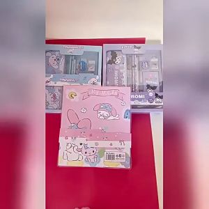 【Kuromi】Pencil Case Set Stationery Gift Box Set Primary School Supplies Pencil Ruler Sharpener Crayon Pencil Case Gift