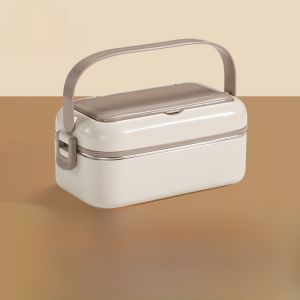Portable Stainless Steel Food Grade Microwave Heating Lunch Box Office Workers New Model Student Bento Box Japanese Style Simple Design