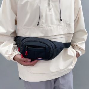 [Fast Delivery] New large-capacity mens waist bag mens outdoor sports waterproof multi-layer shoulder bag Crossbody Bag Belt Bag