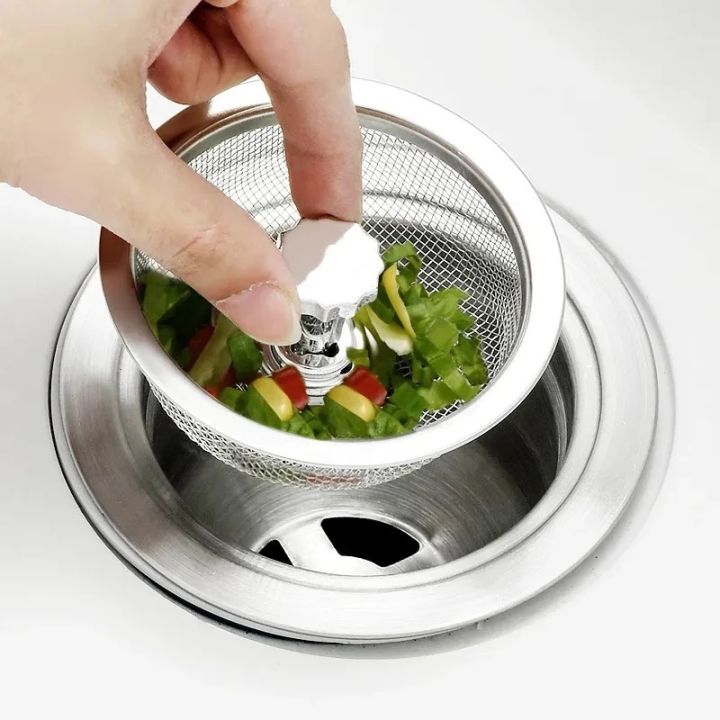 Stainless Steel Sink Filter/Wash Basin Anti-clogging Mesh Sink Strainer ...