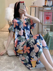 KASIHAN | Summer Long Style Big Size Cotton Blend Sleep Dress