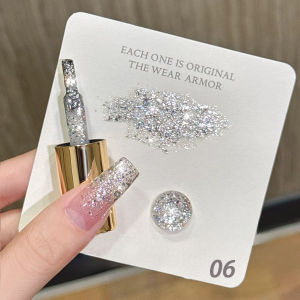 12ML Bộ Sơn Móng Tay Gel Sequin Trắng Mùa Thu Gồm 1-12 Chiếc Siêu Lấp Lánh Ánh Sáng Tia Cực Tím Làm Trắng Móng Tay Bảy Màu