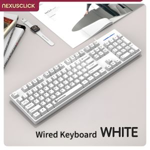 NexusClick Wireless Gaming Office Keyboard&Mouse Set Smart Power Saving Full Size 104 Keys 1600DPI Adjustable USB Wired Optional