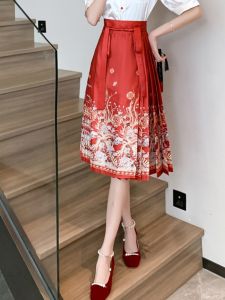 New Chinese Style National Trend Renovated Hanfu Half Skirt Women Summer Eight Short Horse Face Skirt Small Set 2025 New