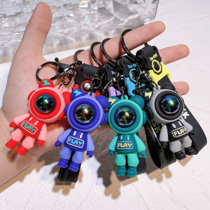 Lightning Bear Keychain Fashion Cartoon Cute Astronaut Bear Doll Bag Pendant Accessories Large Couple Jewelry Gifts Birthday