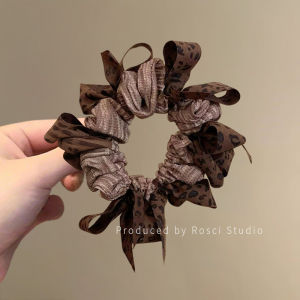 rosci | Leopard Print Bow Hair Scrunchie Headband Ponytail Tie