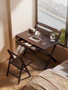ZHUSHANXIA | Foldable Study Desk for Bedroom Home Small Spaces Simple Wall-Leaning