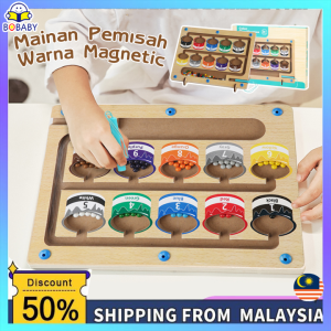 puzzle / Color Classification Mazes Montessori Piglet Magnetic Bead Maze Board MK915 / Mainan Sorting Warna Magnet Kayu / Color Classification Maze / Mainan Sortir Warna Berhitung Magnetic