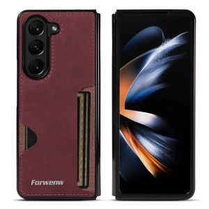 Luxury PU Leather + PC Hold Case for for Samsung Galaxy Z Fold 7 6 5 4 3 5G Fold7 Fold6 Fold5 Card Slot Phone Cover Etui Coque