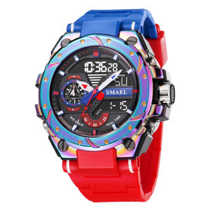 SMAEL Watches Mens Chronograph Sports Hyun-chae Cool Wristwatch Shock Watch Men Multi-function Dual Displa Clock Мужские Часы