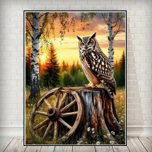 Majestic Owl at Sunset Landscape Jigsaw Puzzle 500/1000/1200/2000PCS Stress Relief Puzzle Wall Art Decor Gift