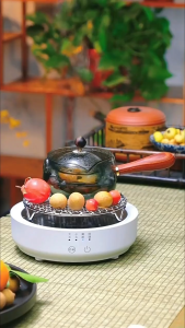 360 degree rotating tea maker teapot 3pcs tea set glasses tea pot