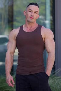 Áo Vest Nam Ôm Body Chất Liệu Lụa Đá Dệt Kim Sọc Kiểu Dáng Thể Thao Mùa Hè Mỹ 2026 Không Tay Lưng Chữ I Màu Trơn Nhanh Khô Chất Liệu Nylon Spandex