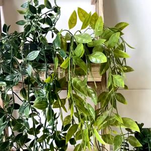 [1pot] Hanging Plant with Pot | Artificial Eucalyptus Vine Potted | Green Plant Leaves Hanging Bonsai Pot -Warm.home-MY
