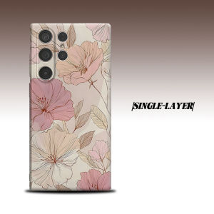 Line Floral For Samsung Galaxy S26 S25 S24 A56 A36 Dual Layer Luxury Fashion Full Lens Protective Case