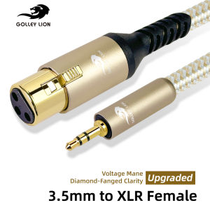 GOLLEY LION 3.5mm Male to XLR Female Audio Cable – Silver-plated Conductor Studio Link for Mics Interfaces Hi-Fi Recording
