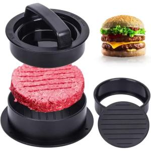 Versatile Manual Meat PressHamburger Patty Maker with 100P Burger Paper for BBQ Non-Stick Sliders for Perfect Homemade Burgers