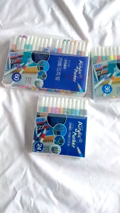 GTB 24/36/48/60/80 Colors Pen Akrilik Marker Warna Cepat Kering Tahan Air / Spidol Acrylic Painter / Menggambar Kreativitas Seni Edukasi Anak Acrylic Marker Set Spidol Akrilik DIY Painting Spidol Pastel S151
