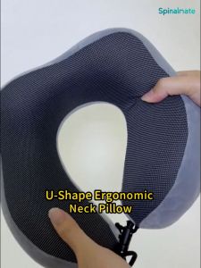 Spinalmate SpinalNeck Ergonomic Memory Foam Neck Support Travel Car Pillow Headrest Travel Pillow U Shape for Neck Pain Relief Bantal leher