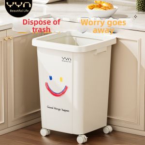 Cream-style High-capacity Large Square Trash Can