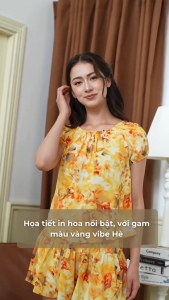 Đồ mặc nhà bộ short cổ nhún Jubbie 93126