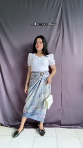 [KL Ready Stock] Batik Lilit Plisket Free Buckle Wrap Skirt Pareo Drawstring Kebaya Skirt Graduation Flora Event Skirt