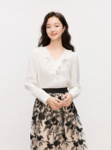 Koradior | Elegant Designer Silk Blouse