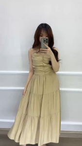 SV 6762 - Deviella Dress | Silvervogue | Gaun Katun Babat Midi Pakaian Kasual Wanita