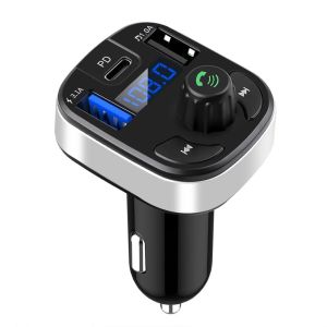 KEBIDU | Car Bluetooth 5.0 FM Transmitter Dual USB PD Type C Fast Charge Car Charger Bluetooth Microphone Handsfree Car FM Modulator
