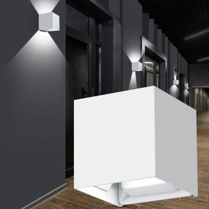 ไฟ LED โคมไฟผนังอลูมิเนียม AC85-265V เย็น/อบอุ่นสีขาว Ajusted Beam มุมตกแต่งห้องสําหรับผนังแผงในร่มกลางแจ้ง Porch