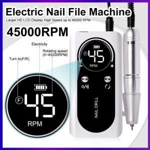 New ที่กรอเล็บขัดเล็บแบบชาร์จไฟได้พกพาสีชมพู30000รอบต่อนาทีสำหรับใช้ในบ้านหรือที่ร้านทำเล็บ