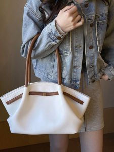 กระเป๋าถือทรงถังแบบอเมริกันสำหรับผู้หญิง ความจุขนาดใหญ่ กระเป๋าสะพายไหล่ข้างเดียว กระเป๋าถือแฟชั่น กระเป๋าถือแบบลำลอง