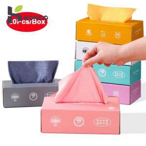 Konco 20PCS/Box Microfiber Towel Absorbent Kitchen Cleaning Dishcloth Non-stick Oil Dish Rags Napkins Tableware Home Cleaning Towels