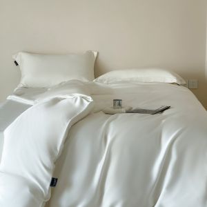 Lyocell Silky Bedding Set Lyocell Ten cel Duvet Cover Fitted Sheet Pillowcase Summer Cool