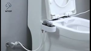 Hands-Free Non Electric Bidet Toilet Seat Attachment with Dual Nozzles For Rear & Feminine Wash Self Easy to Install